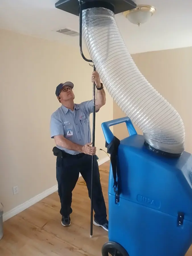 Mini Split Installation technician using HEPA equipment in West Dundee